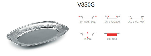 Alu Servierplatten oval klein V350G