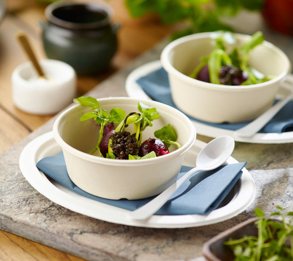 Bagasse Deckel für Salatbowls aus Bagasse