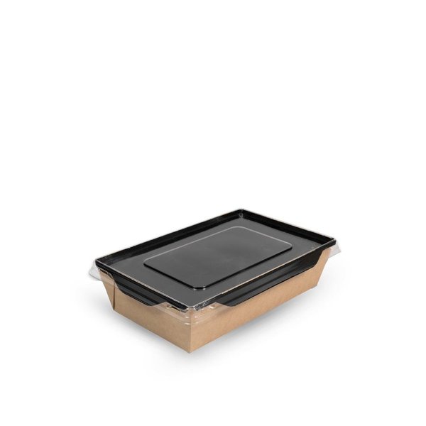Salat To Go Box - Sushi To Go Box 1000ml Black inklusive Deckel